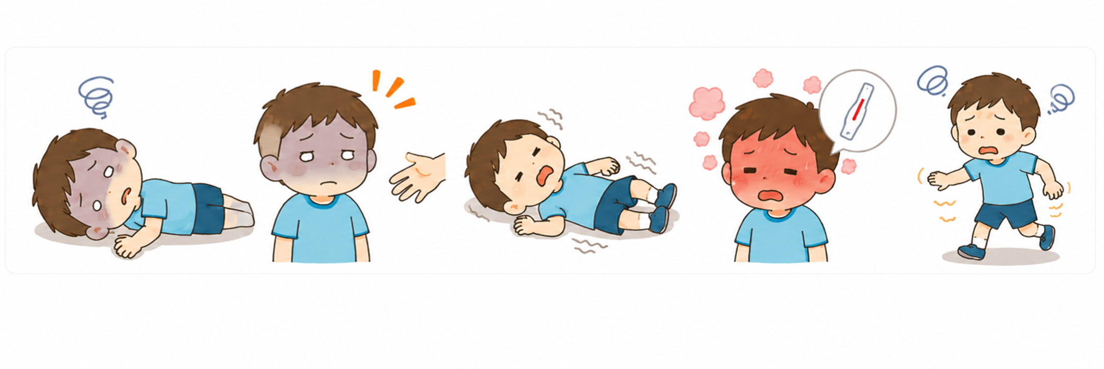 救急要請が必要な熱中症のサインのイラスト